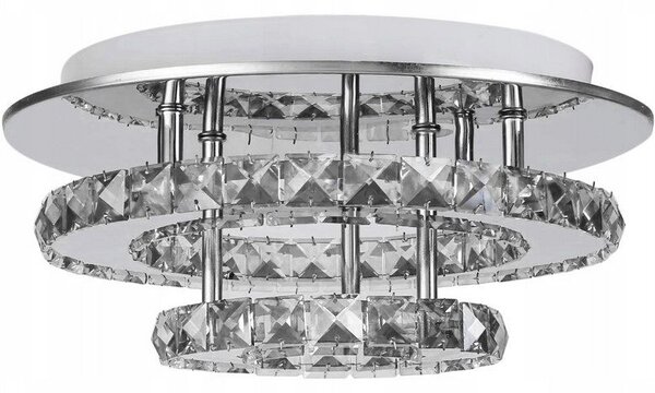 Toolight Toolight, LED křišťálové závěsné stropní svítidlo 20W, neutrální barva, APP412-C, chromová, OSW-65010