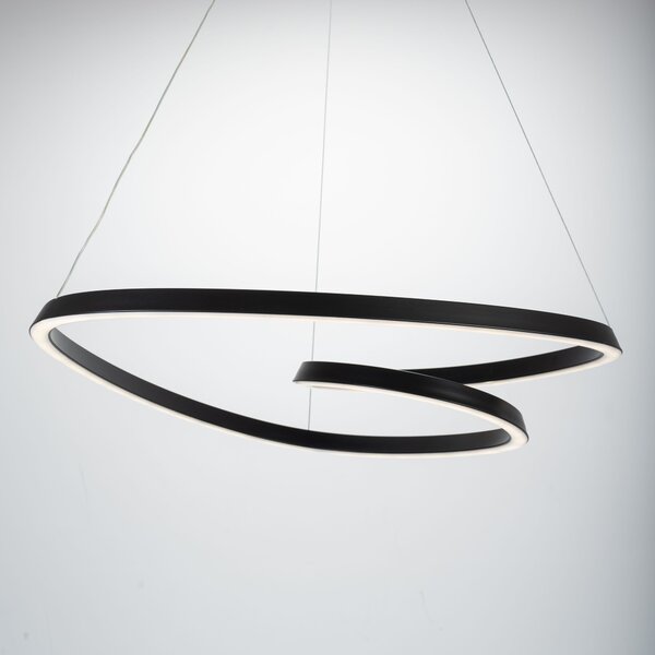 Toolight Toolight, Moderní LED závěsné stropní svítidlo + dálkový ovladač APP796-CP, černá, OSW-05502