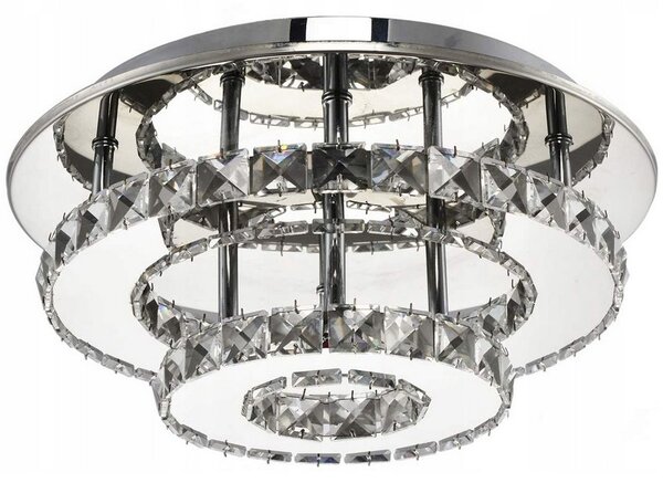 Toolight Toolight, LED křišťálové závěsné stropní svítidlo 20W, neutrální barva, APP412-C, chromová, OSW-65010