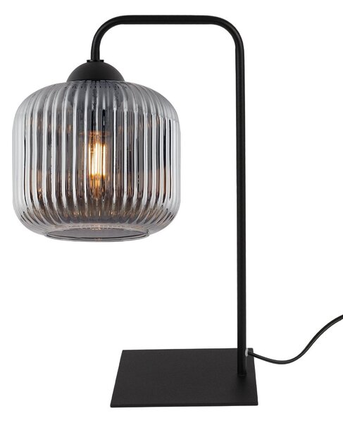 Stolní lampa Riffle, 1x grafitové skleněné stínítko