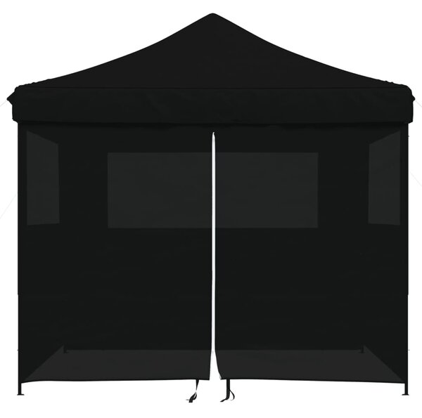 Skládací party stan pop-up se 4 bočními stěnami černý