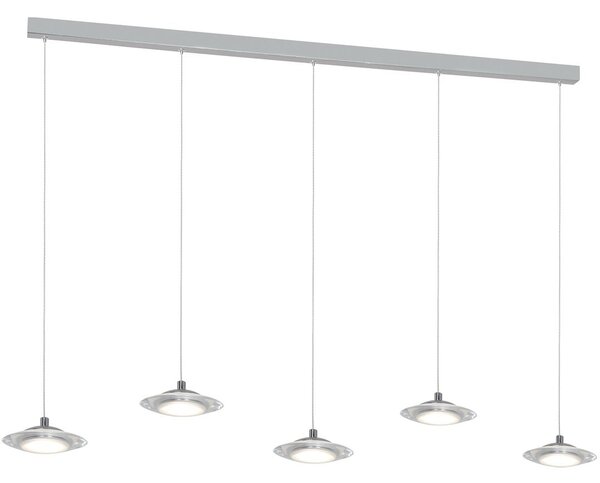 Závěsné svítidlo Ellipse, 5x chromové kovové stínítko, ch