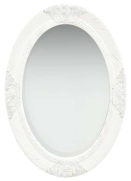 Nástěnné zrcadlo Seall - barokní styl - 50x70 cm | bílé