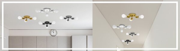 Toolight Trojité kovové stropní svítidlo APP701-3C Black