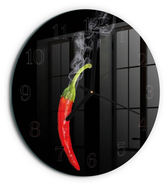 Skleněné nástěnné hodiny Chilli paprička zsoc-fi30-00183173