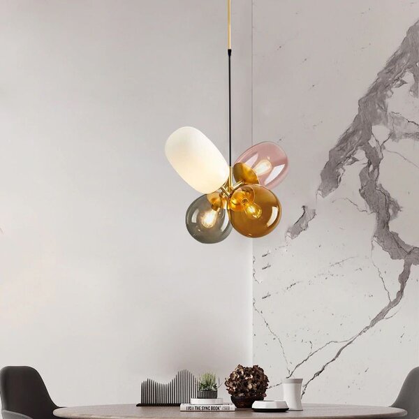 Toolight Toolight, Stropní svítidlo ze skla vícebarevné E14 60W APP436-4C, OSW-00565