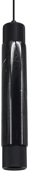 Závěsné svítidlo Marble, 1x mramorové/černé kovové stínítko, b