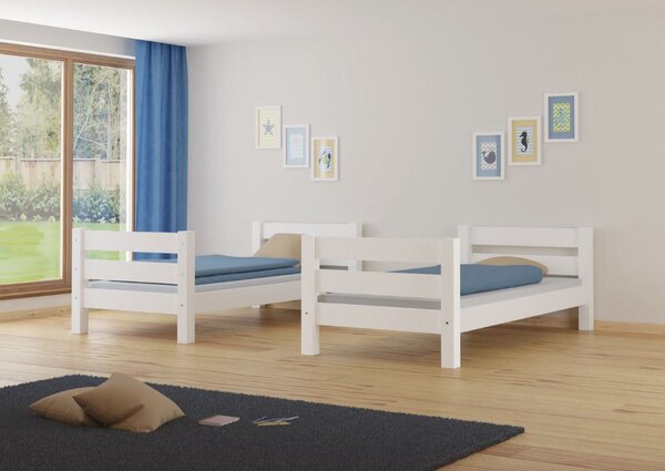 Dětská patrová postel z masivu borovice HONZA - 200x90 cm - šedá