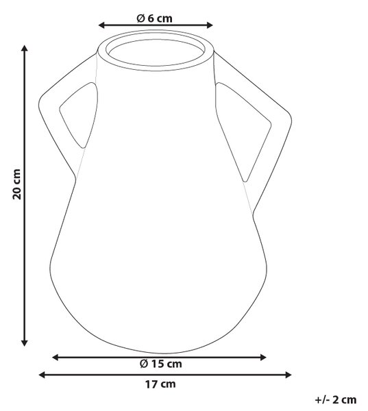 Váza na květiny FERMI Keramika 20 cm Černá