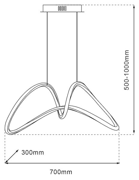 Závěsné LED svítidlo Tesoro, 1x LED 48w, 4000k, b