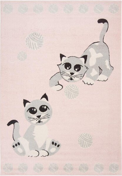 Dětský kusový koberec Koťata růžový 120x170cm