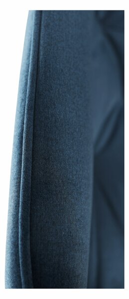 KONDELA Designové křeslo, modrá Velvet látka, FEDRIS