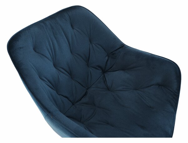 KONDELA Designové křeslo, modrá Velvet látka, FEDRIS