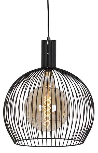 Designové kulaté závěsné svítidlo černé 40 cm - Dos