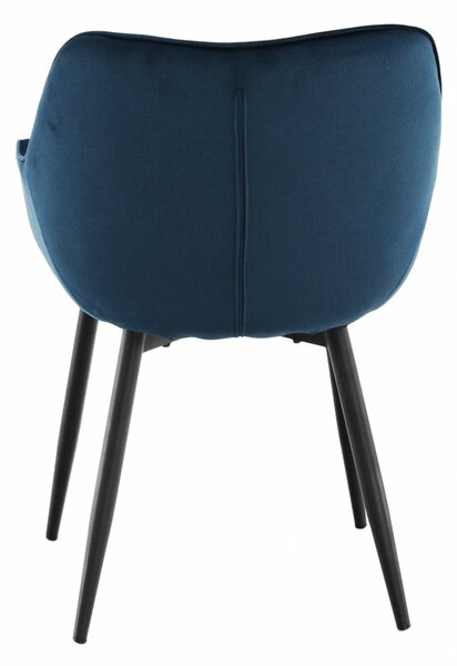 KONDELA Designové křeslo, modrá Velvet látka, FEDRIS