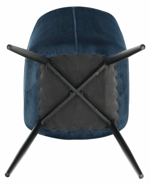 KONDELA Designové křeslo, modrá Velvet látka, FEDRIS