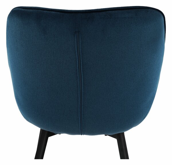 KONDELA Designové křeslo, modrá Velvet látka, FEDRIS