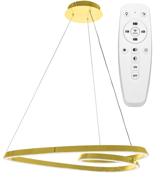 Toolight - LED stropní svítidlo APP7797-cp + dálkové ovládání, zlatá, OSW-09881