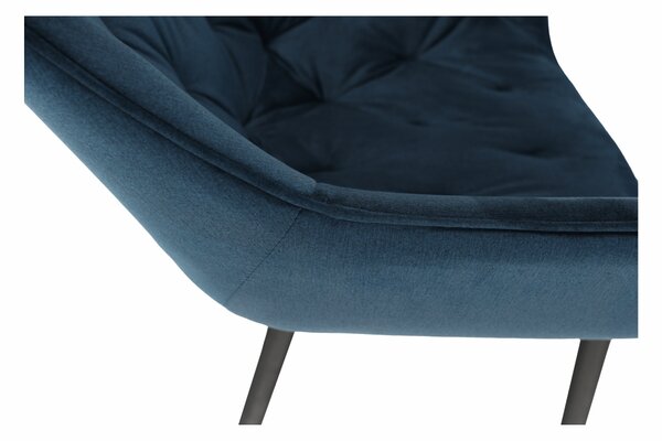KONDELA Designové křeslo, modrá Velvet látka, FEDRIS