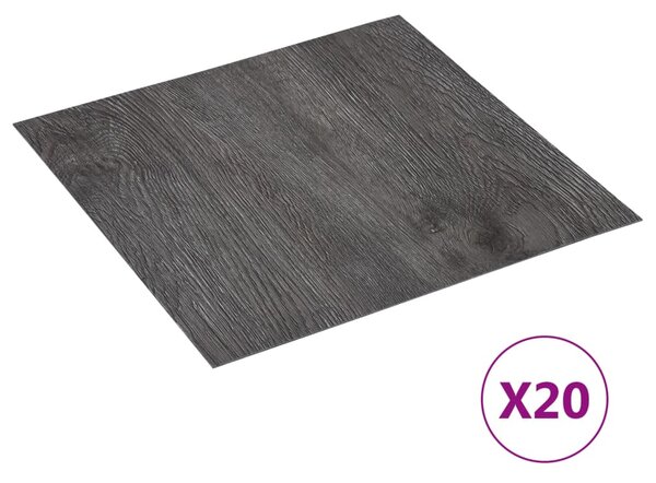 Samolepicí podlahové desky 20 ks PVC 1,86 m² hnědé