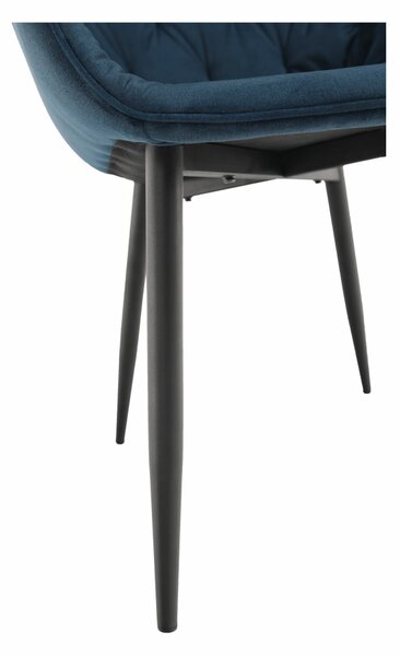 KONDELA Designové křeslo, modrá Velvet látka, FEDRIS