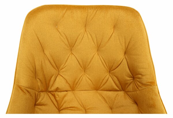 KONDELA Designové křeslo, žlutá Velvet látka, FEDRIS