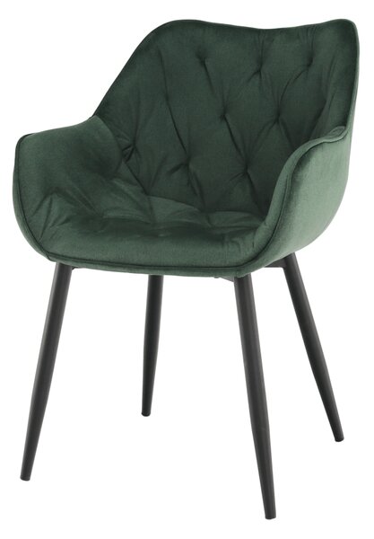 KONDELA Designové křeslo, zelená Velvet látka, FEDRIS