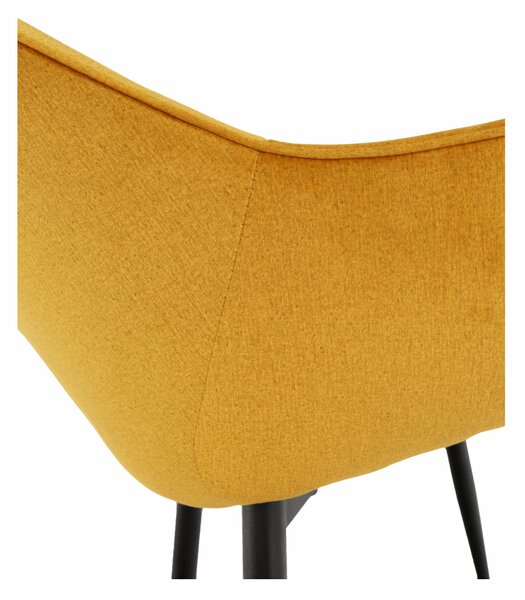 KONDELA Designové křeslo, žlutá Velvet látka, FEDRIS