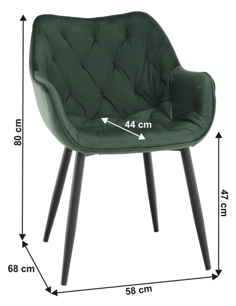 KONDELA Designové křeslo, zelená Velvet látka, FEDRIS