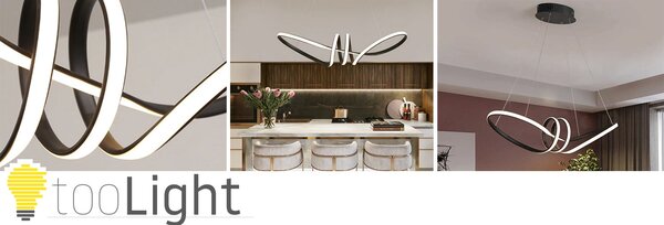 Toolight Moderní stropní svítidlo LED + dálkové ovládání APP823-CP Black