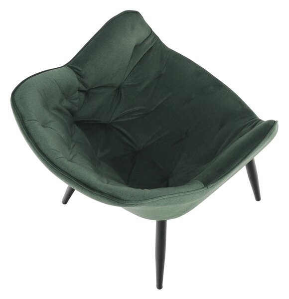 KONDELA Designové křeslo, zelená Velvet látka, FEDRIS