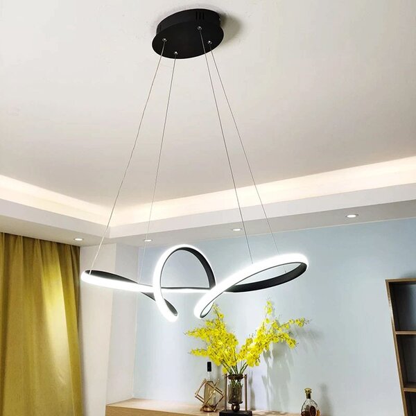 Toolight - LED závěsná lampa APP823-CP + dálkové ovládání, černá, OSW-06661