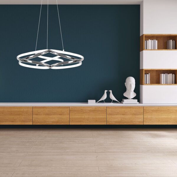 Toolight Moderní stropní svítidlo LED + PILOT APP795-CP Flat Chrome