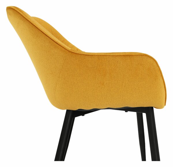 KONDELA Designové křeslo, žlutá Velvet látka, FEDRIS
