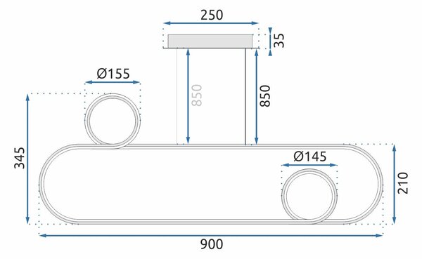 Toolight - LED závěsné svítidlo APP809-CP GOLD, zlatá, OSW-09850