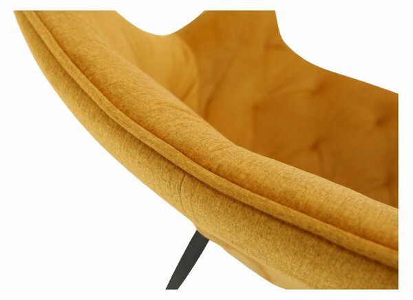 KONDELA Designové křeslo, žlutá Velvet látka, FEDRIS