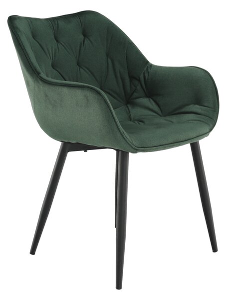 KONDELA Designové křeslo, zelená Velvet látka, FEDRIS