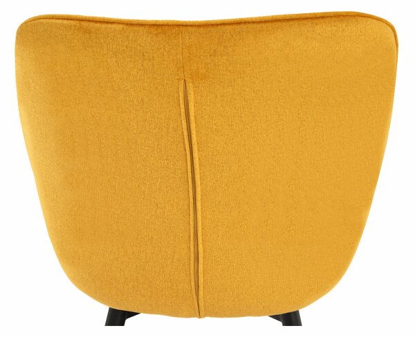 KONDELA Designové křeslo, žlutá Velvet látka, FEDRIS