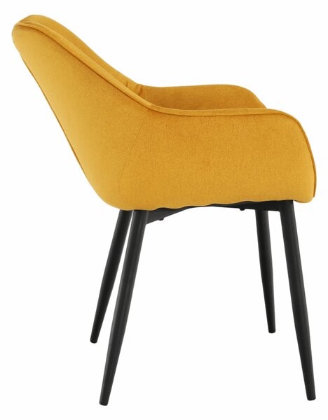 KONDELA Designové křeslo, žlutá Velvet látka, FEDRIS