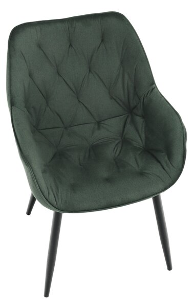 KONDELA Designové křeslo, zelená Velvet látka, FEDRIS
