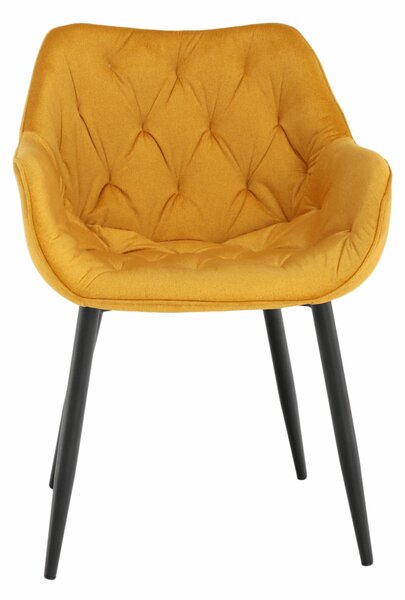 KONDELA Designové křeslo, žlutá Velvet látka, FEDRIS