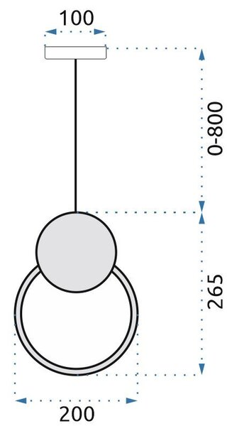 Toolight - LED závěsné stropní kruhové svítidlo APP852-CP, černá, OSW-07021