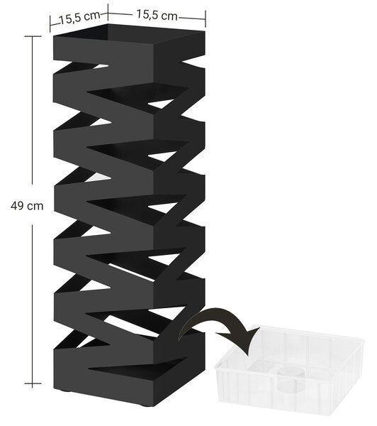 Kovový stojan na deštníky Loft Black, 49x15,5 cm