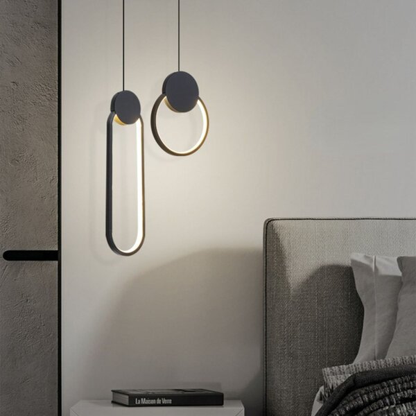 Toolight - LED závěsné stropní kruhové svítidlo APP851-CP, černá, OSW-07020