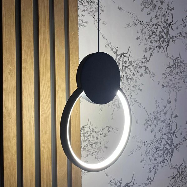 Toolight - LED závěsné stropní kruhové svítidlo APP852-CP, černá, OSW-07021