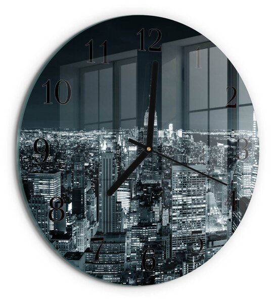 Skleněné nástěnné hodiny Noc na obzoru zsoc-fi30-00173673