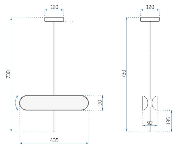 Toolight - LED závěsné svítidlo APP832-CP, zlatá, OSW-01049