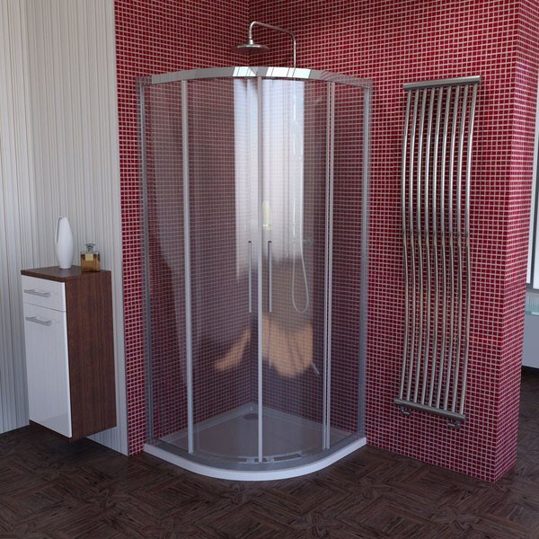 LUCIS LINE čtvrtkruhová sprchová zástěna, 1000x1000mm, R550, čiré sklo DL3015