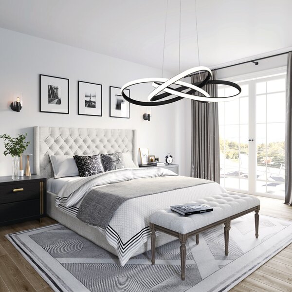 Toolight - LED závěsné svítidlo APP814-CP + dálkové ovládání, černá, OSW-04025
