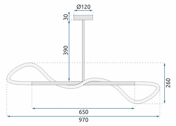 Toolight - LED závěsné svítidlo APP856-CP, černá, OSW-04031